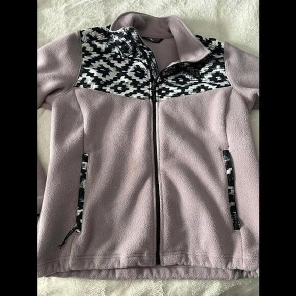 The North Face Women's Fleece Jacket - Size M, Lilac with Black & White Print - Picture 4 of 4